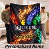 Queen Personalized Flannel Blanket Custom Name Text Soft Throw Blanket Home Decor