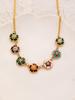 1 piece colorful patchwork vintage flower design necklace, suitable for daily wear, festivals, parties and as a gift for Valentine's Day, Mother's Day