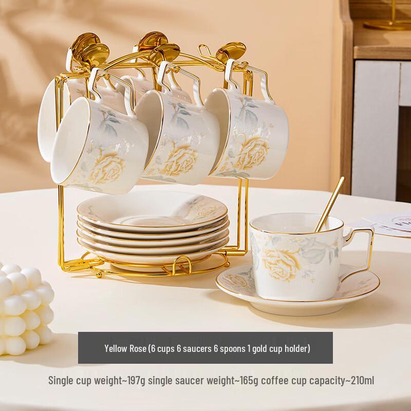 Keramik-Kaffeetassen- und Untertassenset im europäischen Stil