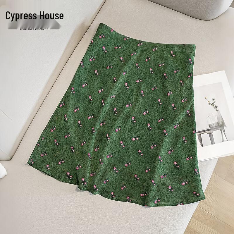 Elegant Floral High-Waist A-Line Mini Skirt M