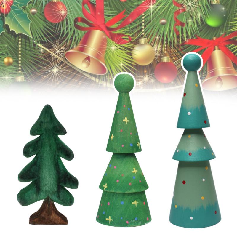 Beautiful Handcrafted Wooden Christmas Tree Decoration Gift For Festive Table Display