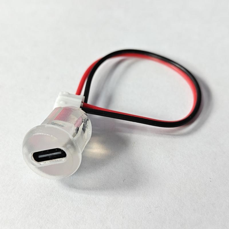 Type-C2P Transparent Green LED Desk Lamp with Oval USB-C Charging Port