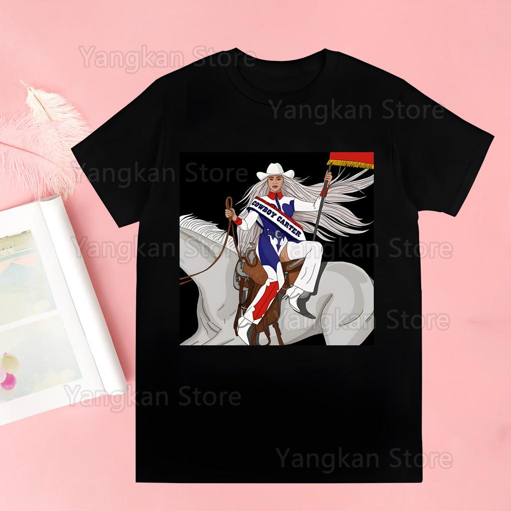 Cowboy Carter Harajuku Tops Summer Tops Graphic Tees Women Kawaii Tshirt Clothes T Shirt Drop Shipping