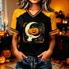 Women's Casual Short Sleeve Halloween Print T-Shirt for Everyday Festive Wear