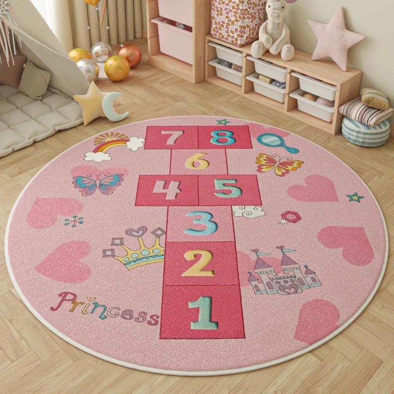 Fluffy Soft Lounge Floor Mat Animal Patterns Rugs for Bedroom Thick Plush Living Room Decoration Round Carpet Washable Study Rug