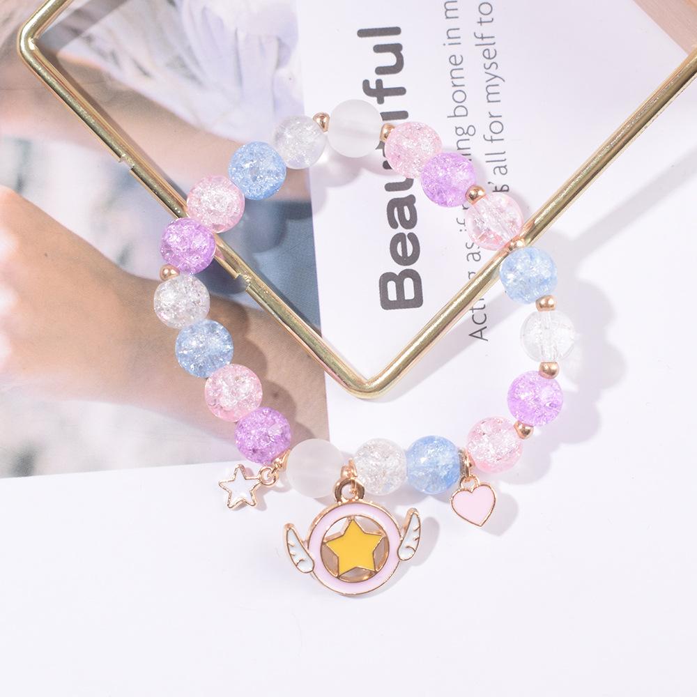 Crystal Bracelet Alloy Colored Beaded Bracelet Student Friendship Fashion Bracelet Bead Glass Hot Selling New Cartoon