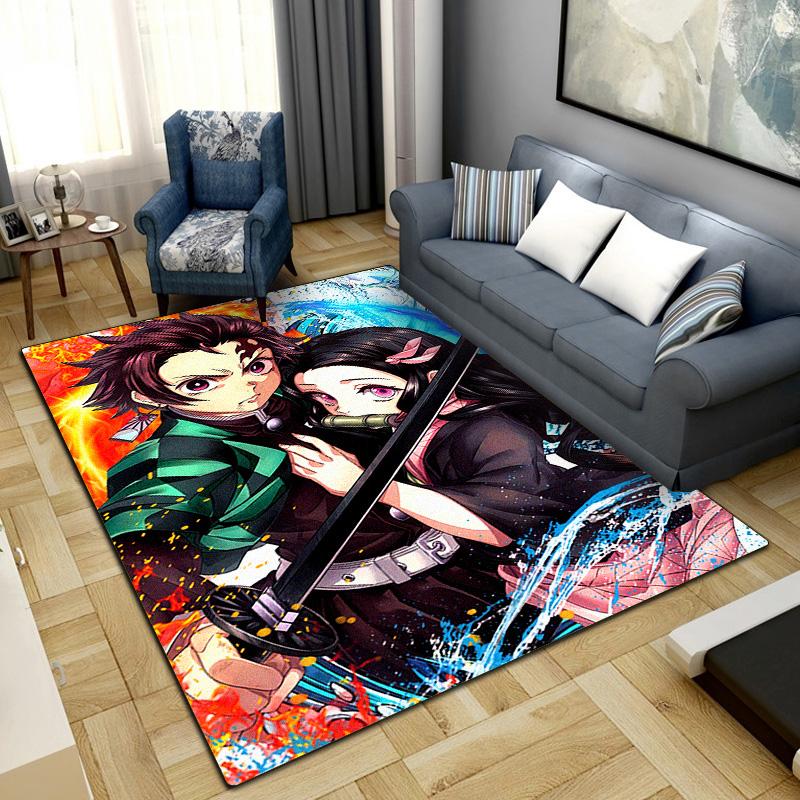 Demon Slayer Tanjiro Nezuko Rug for Home Decoration,Washable Non-slip Large Rug Floot Mat LXRa4