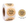 Natürliche Kraftpapier Dankeschön-Aufkleber Siegel-Etiketten Hundepfotenabdruck 1 Zoll Geschenkverpackung Schreibwaren-Aufkleber 500 Etiketten pro Rolle