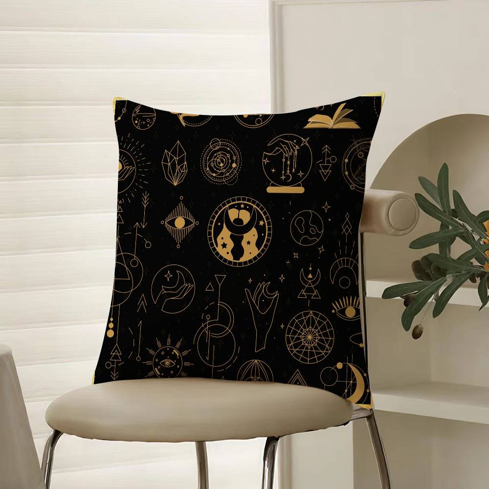 Traditionelles Eid Eid Symbol Druck Kissenbezug Komfort Sofa Bett Seidig elegant Unsichtbarer Reißverschluss Dekorative Kissenhülle