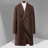 Cappotto di Lana da Uomo Autunno e Inverno Doppio Petto Lungo Ispessito Piumino d'Anatra Bianca Fodera Rimovibile Cappotto Giacca di Lana Double-Face