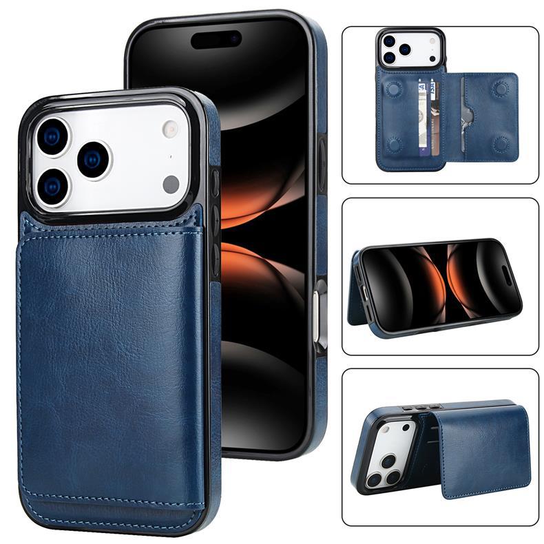 Applicable iPhone17Pro iPhone leather case15Plus Back-cover type protective case Samsung S25U Card holder