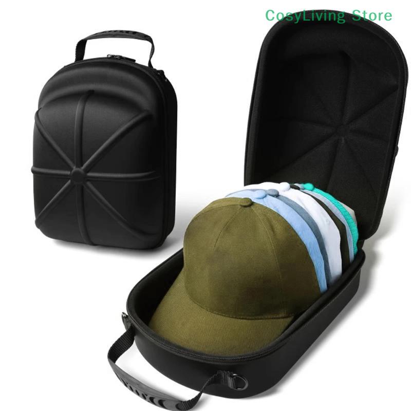 Black EVA Baseball Cap Travel Bag Storage Carrier Box Display Case - Soft Protective Carrying Bag