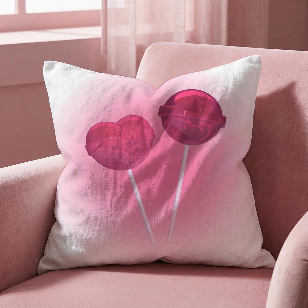 Pink candy Cushion Cover Multi-Scene Pillow Cover for Home & Car - Reversible, Soft & Durable for Daily Use