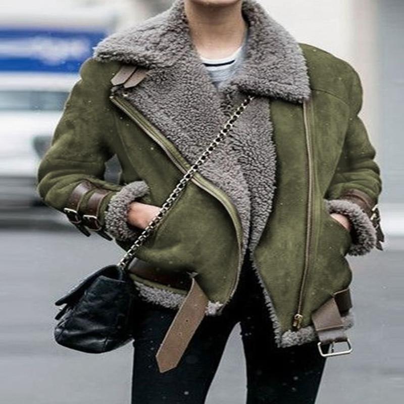 Høst Vinter Jakke Dame Fleece Kåper Dame Lang Uten Hette Kåper Lammeull Varm Tykk Store Størrelser Damejakke Og Kåper