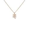 Korean Simple Cat's Eye Four-Leaf Titanium Steel Necklace: Fashionable Light Luxury Clavicle Jewelry for Women.