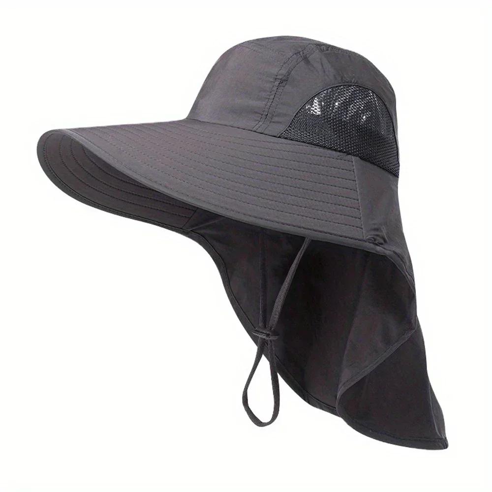 Outdoor Sports Jungle Hiking Hat Fishing Hat Wide Brim Bucket Hat With Neck Cover Quick Dry Men Fishermen Sun Protected Cap