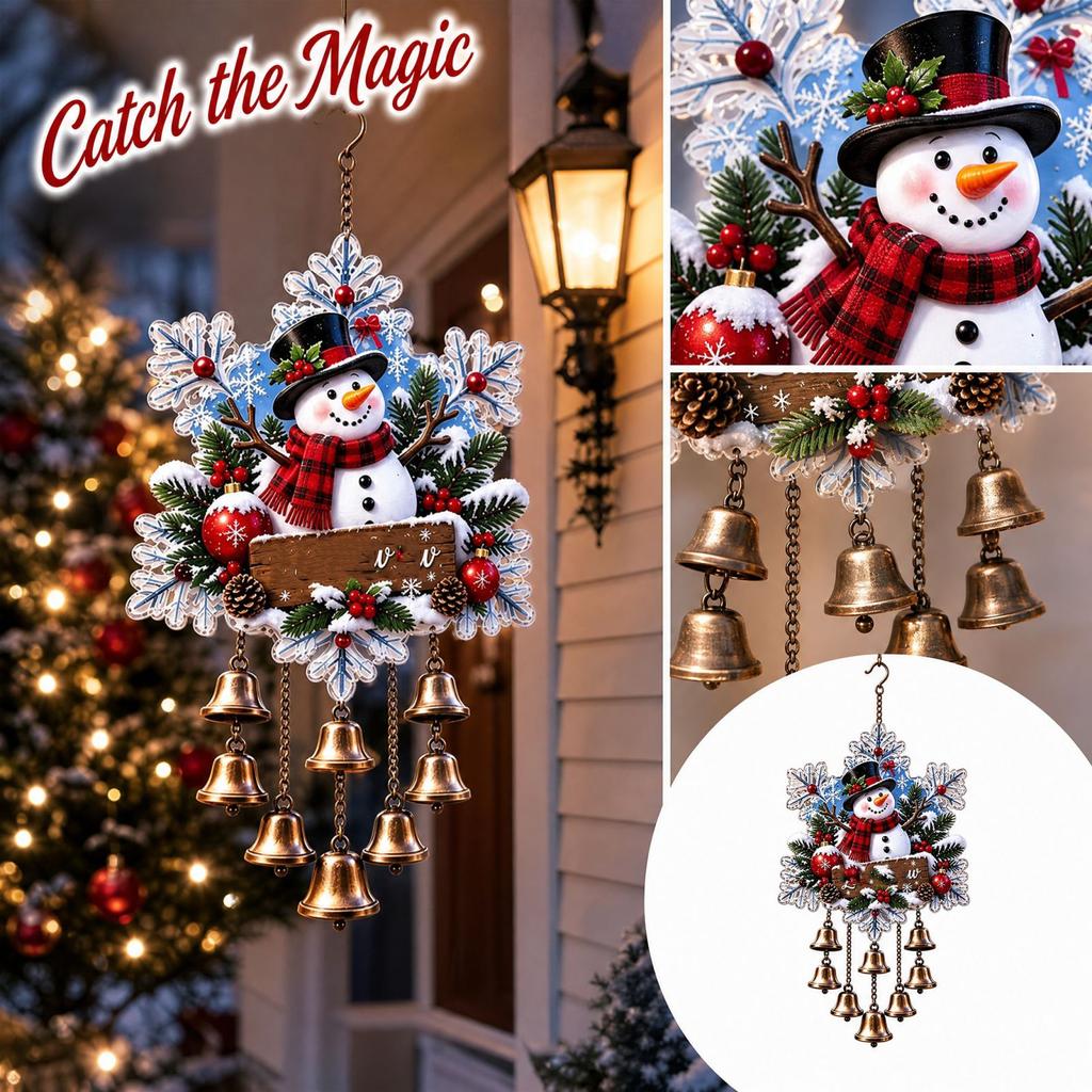 Christmas Bell Acrylic Suncatcher for Window Decoration, Holiday Window Decor
