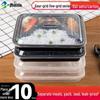 ZISIZ Disposable Transparent 4-Compartment Plastic Lunch Box