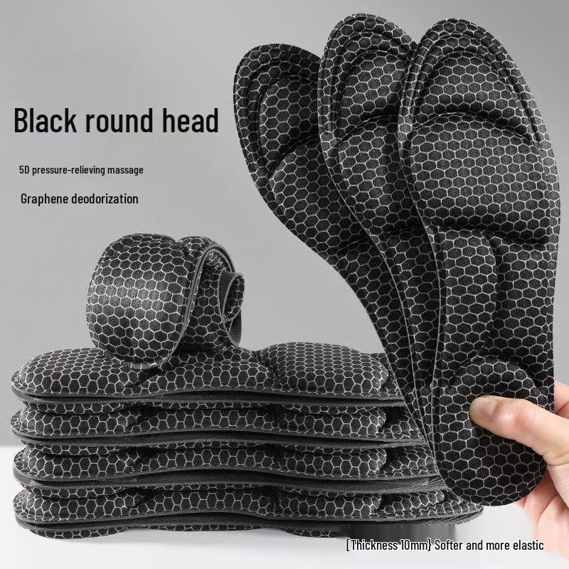 4D Graphene Antibacterial Breathable Insole: Sweat-Absorbing, Comfortable, Thick, Elastic Shock Absorption for Men & Women