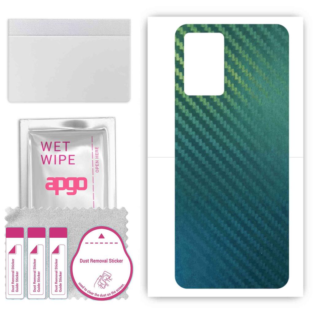 apgo Protective Skin Sticker for the back compatible with ZTE Blade V30 Vita, Wrap Film, Foil, Vinyl - Pattern Carbon Chameleon CAKA1