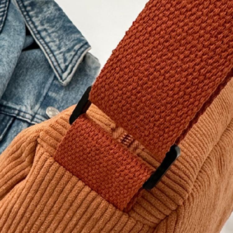 Contemporary Corduroy Sling Bag for Ladies Versatile Shoulder Bags with Zipper