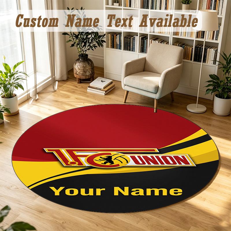 Round Rug Custom NameUnion Berlin FC Pattern Non Slip Carpet Home Floor Decor
