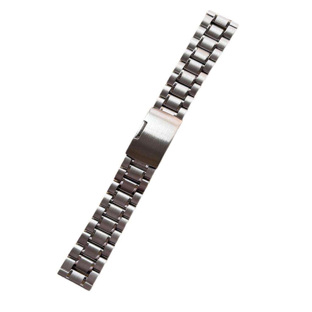 Men's Stainless Steel Watch Strap with Five-Bead Edge, Press-Folding Buckle, Flat Head Universal Interface, Sizes 18mm-24mm.