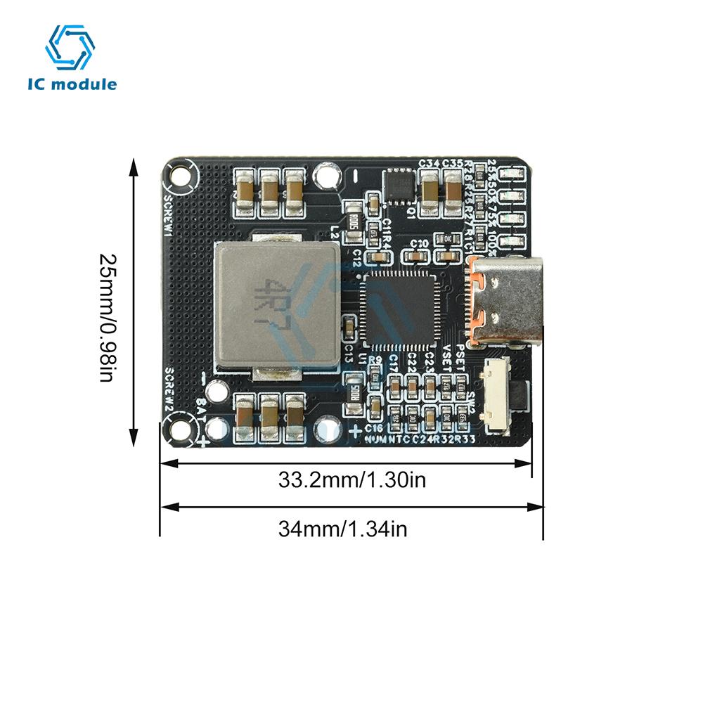 IP2369 2-6S 45W PD Fast Charge/Discharge Module - Bidirectional Buck-Boost Power Bank Board with Type-C Interface