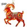 Lightweight Acrylic Decor for Holiday 2PCS Christmas Goat Hanging Ornaments, Decorative 2D Tree Ornaments Home Pendants, Festive Party Decorations