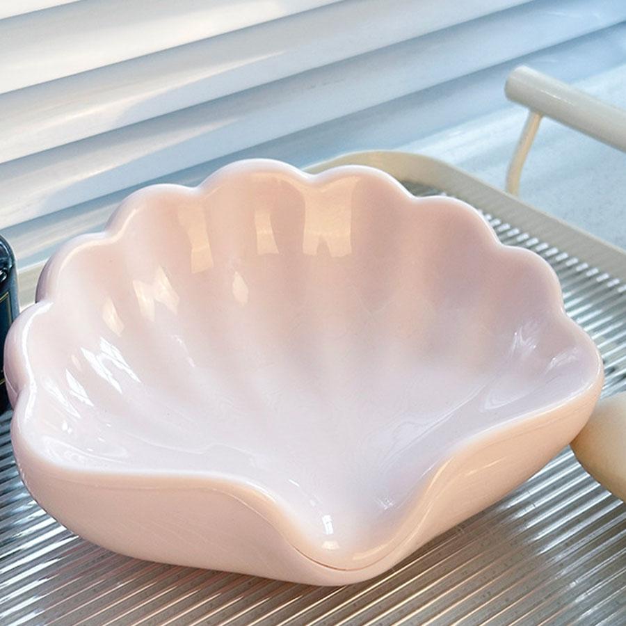 

1 pc Shell household plastic shell soap box, high-end creative bathroom soap box, automatic drainage рожевий