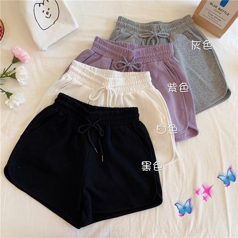 Korean Version of High Waist Casual Wide Leg Pants Ins Students Loose Thin Sports Hot Pants