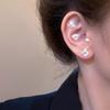 Fashionable and Elegant Women's Crystal Magnetic Ear Clips Luxury Zircon Round Earrings Without Perforated Earrings Jewelry