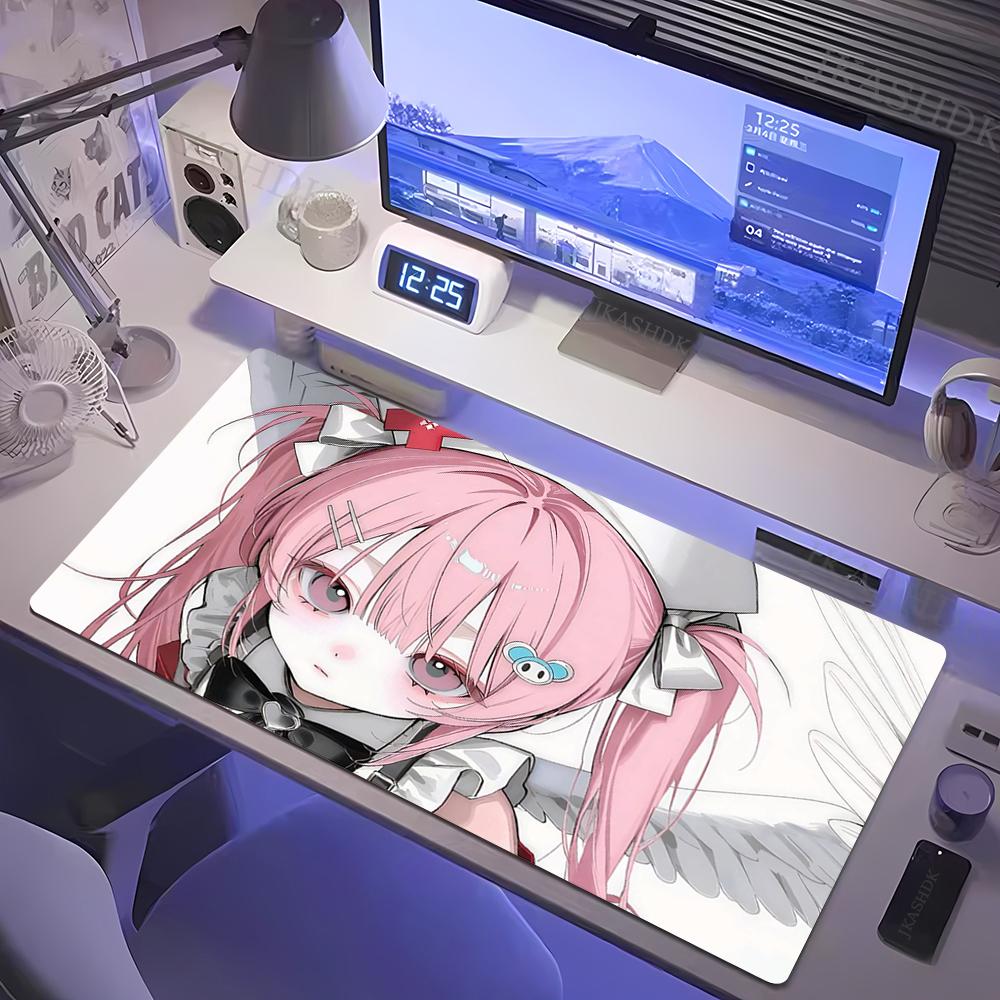 Large Size Pink Mousepad xcm Anime Girl Deskmat XXL Kawaii Nonslip Mouse Pad Cute Mice Rugs Extended Gaming Keyboard Mat