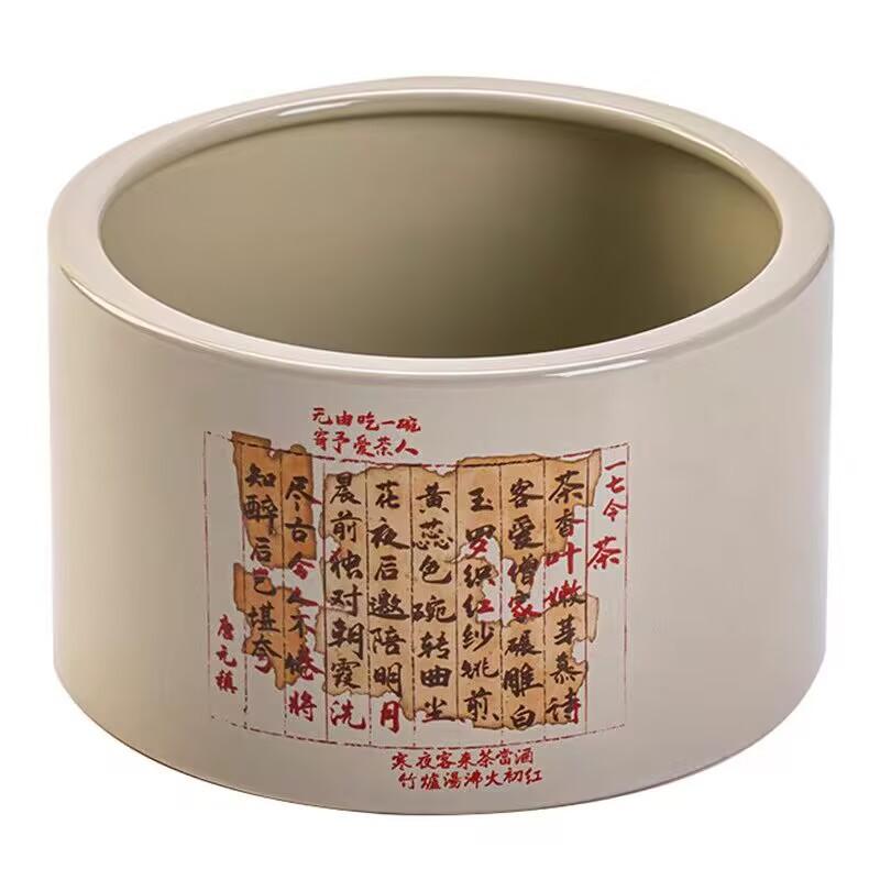 Plant Ash Scraps Small Building Water Tank Ceramic Household Retro Chinese Large Tea Cup Washing Waste Water Tank Kung Fu Tea Set