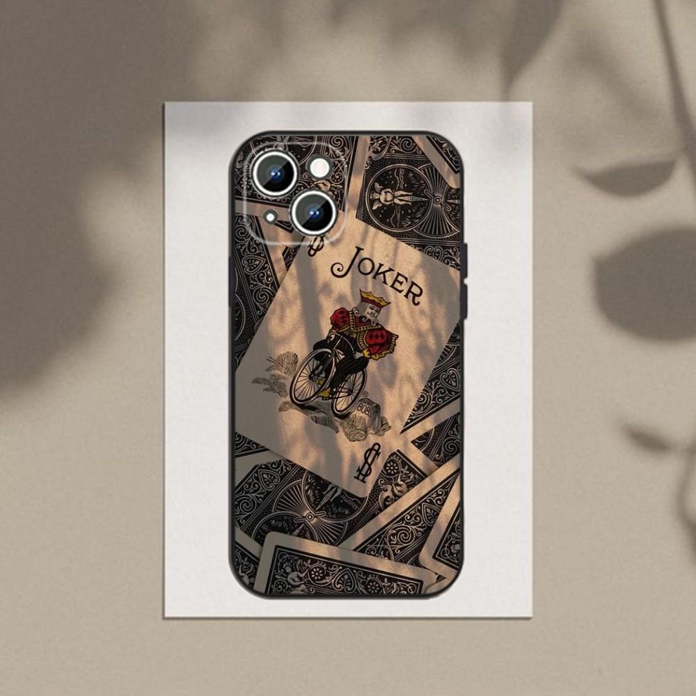 Poker Playing Card  Phone Case Phone Case For Apple iPhone 15,14,13,12,11,XS,XR,X,8,7,Pro,Max,Plus,mini Silicone Black Cover