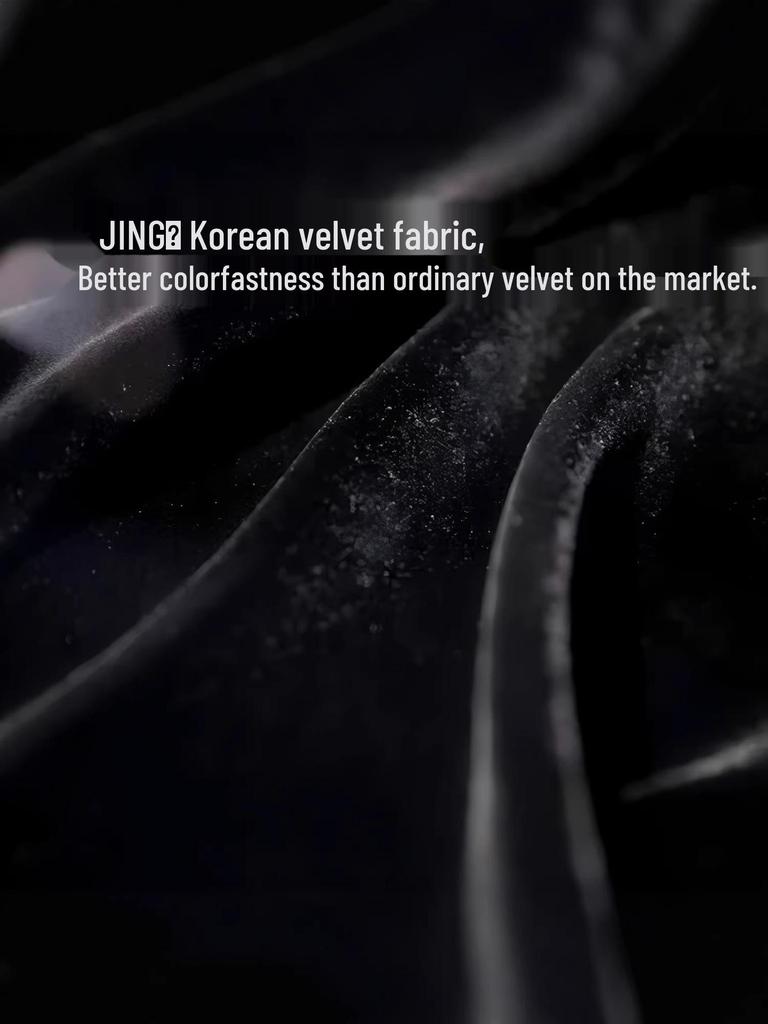 Elegant Black Velvet A-line Dress - Mid-length, Plus Size, Spring/Autumn, High-Quality French Design for a Flattering Silhouette.