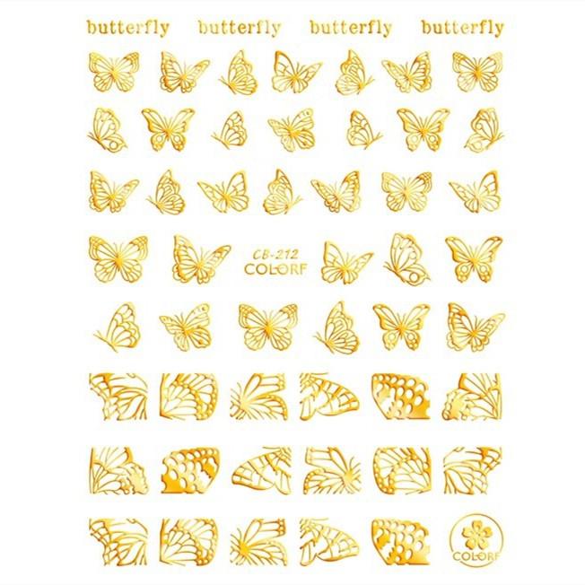 1pc 3D Nail Stickers Spring Summer Natural Flower Leaves Simulation Dried Flower Dragonfly Nail Applique Water Slides Decoration