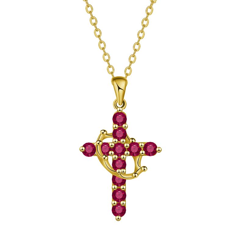 

Colorful Zircon Rotatable Crown Cross Necklace for Women Stainless Steel Rotating Crown Cross Choker Birthday Party Jewelry Gift
