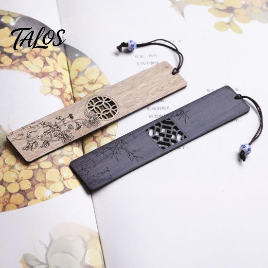 Origineller Lesezeichen Holz Lesezeichen, Handgefertigter Hohlholz Seitenmarkierer mit Perle, Chinesischer Buchstil Dekoratives Lesezubehör, Geschenk für Liebhaber,