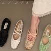 Mary Jane Shoes for Women Casual Dressy Flat Shoes Mary Janes Flats with Ankle Strap Women's Comfort Square Closed Toe Ballet Shoes for Wedding Party