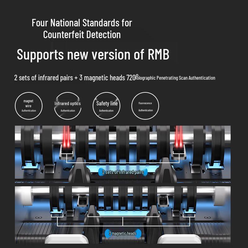 Deli Dual Screen Portable Money Counter with Counterfeit Detection CN plug (adapter included)