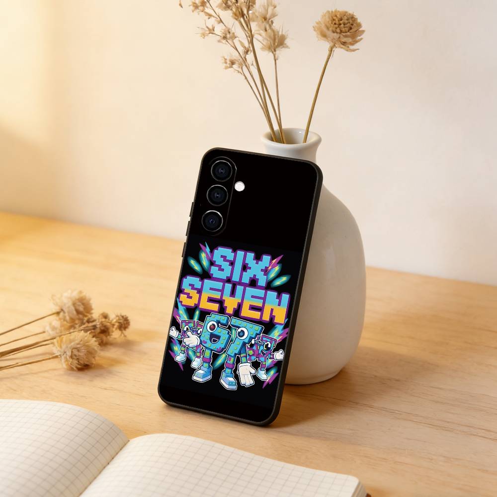 

Six Seven 67 Phone Case Black Silicone Soft For Samsung Galaxy A73,A72,A71,A70,A53,A52,A51 Samsung a71 5g