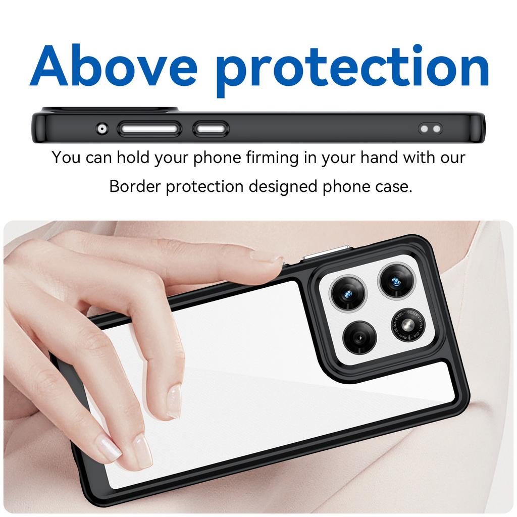For Motorola Edge 60 Stylus Clear Case Moto Edge 60 Stylus Cover Coque Fundas Hard Translucent Soft Edge Shockproof Phone Bumper