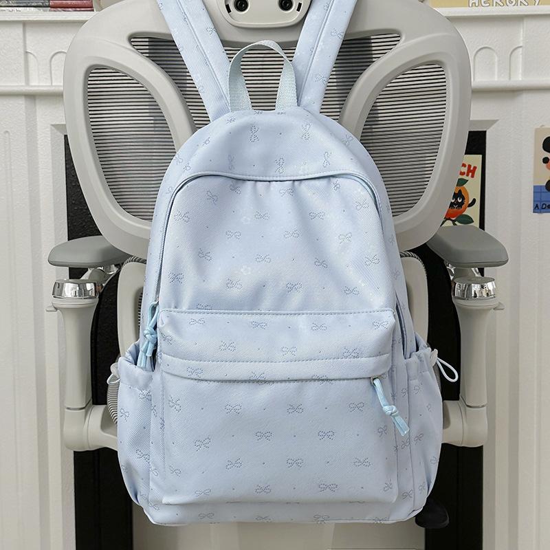 Schoolbag High value niche schoolbag Female college student lightweight backpack Junior high school student bow large capacity backpack
