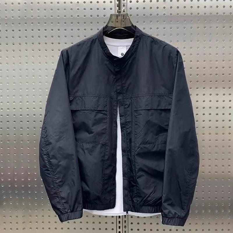 

Японская простая куртка-спецовка с воротником Генри, мужская весенне-осенняя универсальная повседневная бейсбольная куртка, молодежная хулиганская приталенная куртка 3XL чёрный