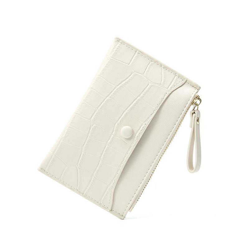 

Компактный женский PU держатель для карт и монетница с множеством отделений грязно-белый