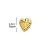 European/American 18K Gold-Plated Stainless Steel Heart Stud Earrings - Fashionable and Versatile Jewelry
