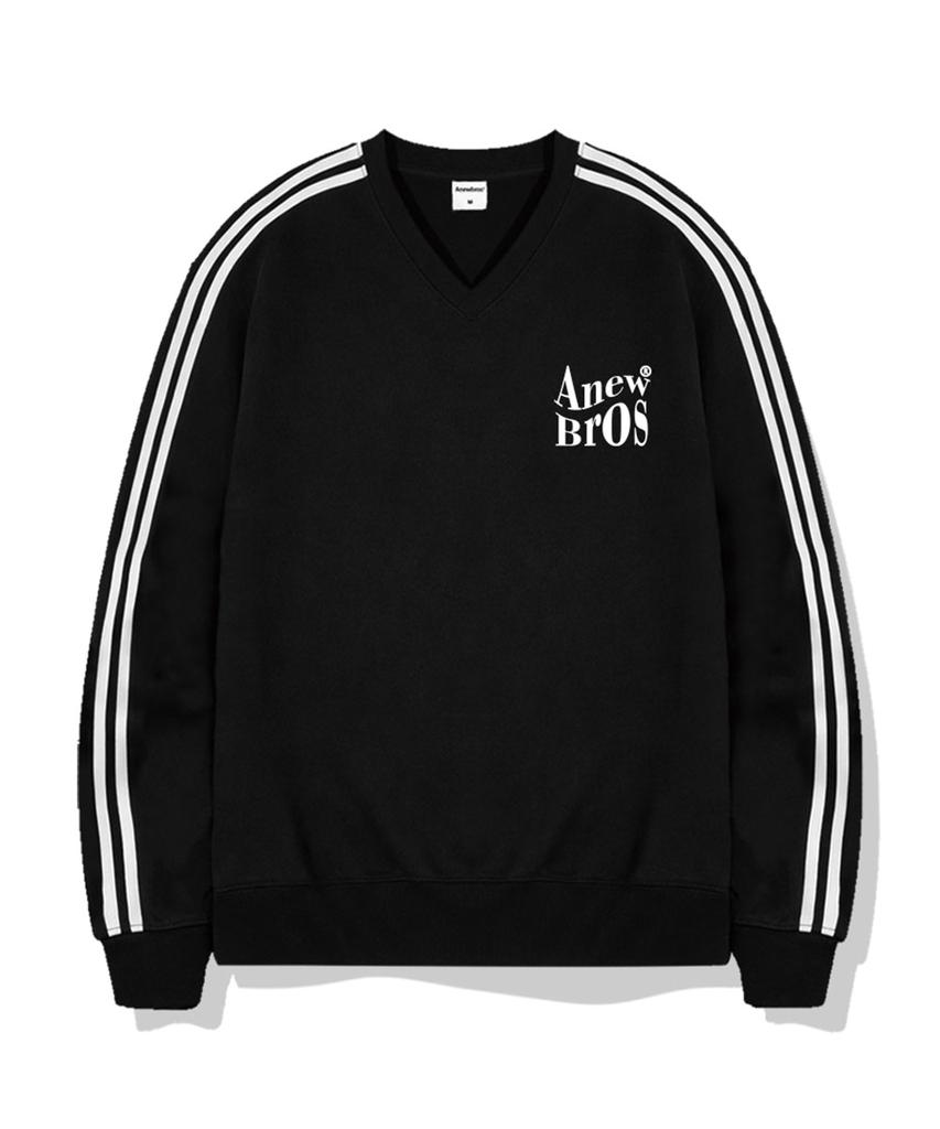 ANEWBROS Bro Name Mark Oversized Track V-Neck Sweatshirt 5 Colors [Anbv_9005]