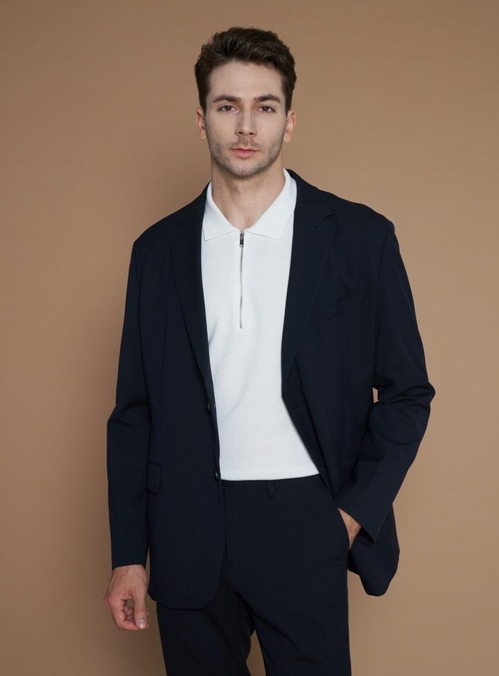Comspace1980 [M~5Xl] Soft Single Setup Blazer_Navy