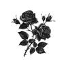 Black Rose Flower Wall Sticker,Self-Adhesive Decal for Living Room and Bedroom Decor, Single-Use Floral Wall Art